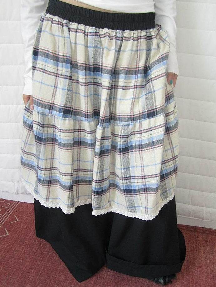 3months |  RETRO PLAID SPLICING PANTS【ID:TN00020】