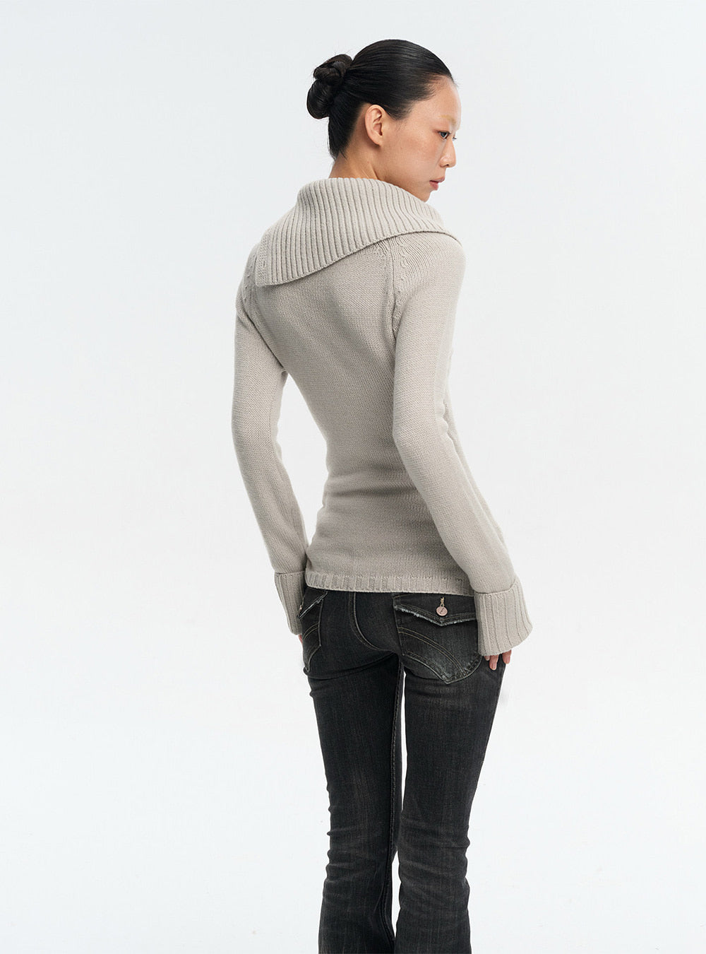 Wool Blend High Neck Knit