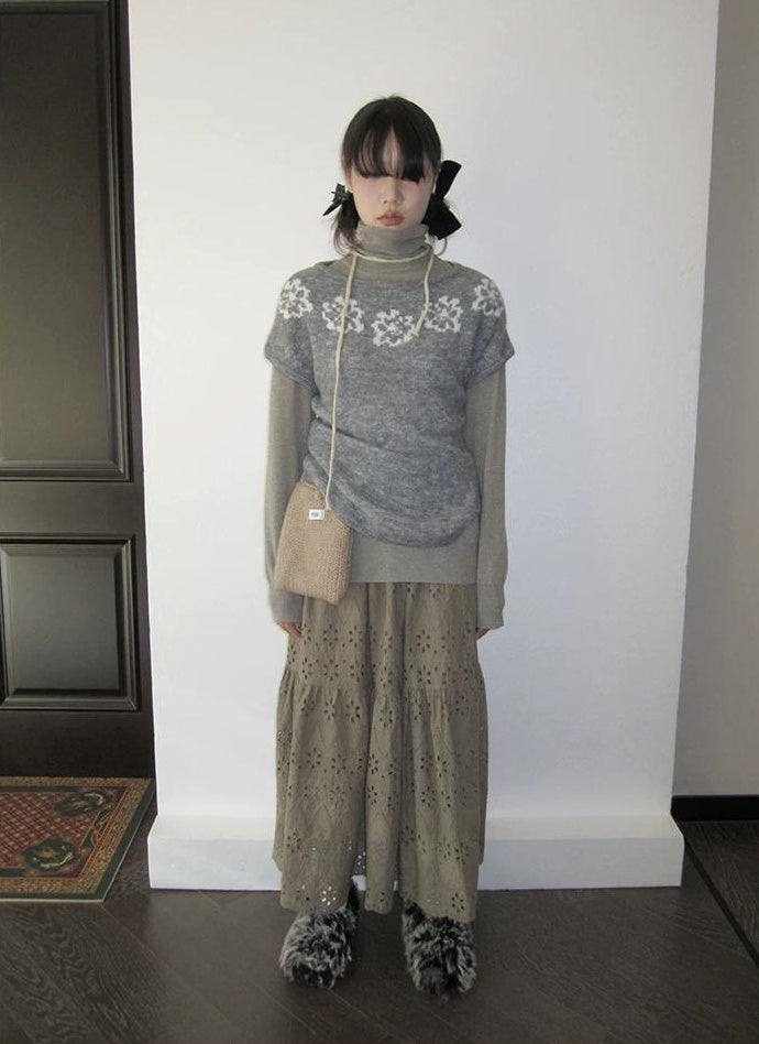 3months | VINTAGE GRAY KNIT SWEATER【ID:TN00044】