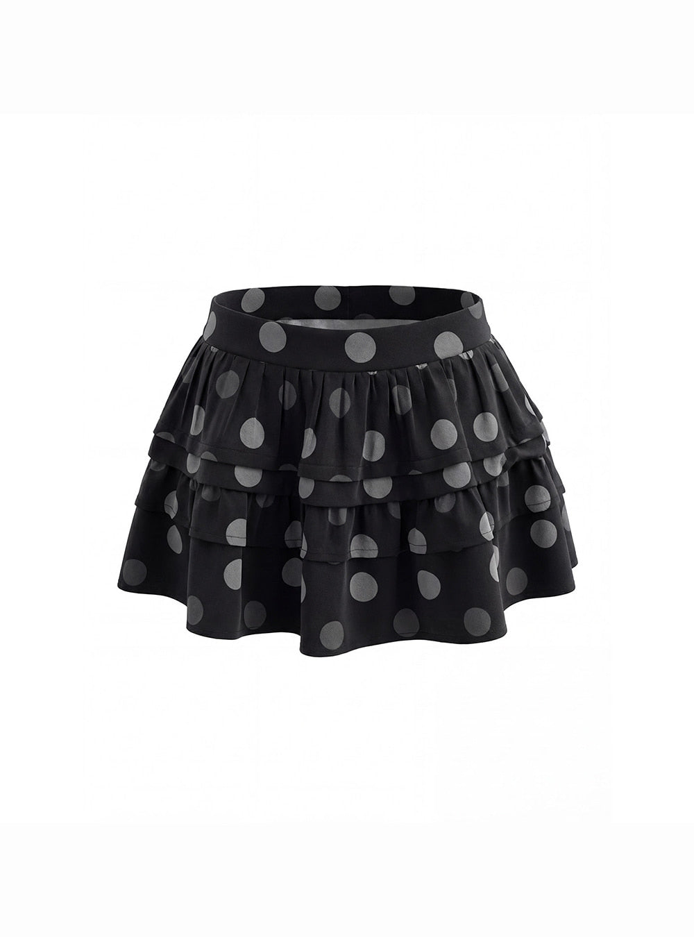 Polka Tiered Mini Skirt