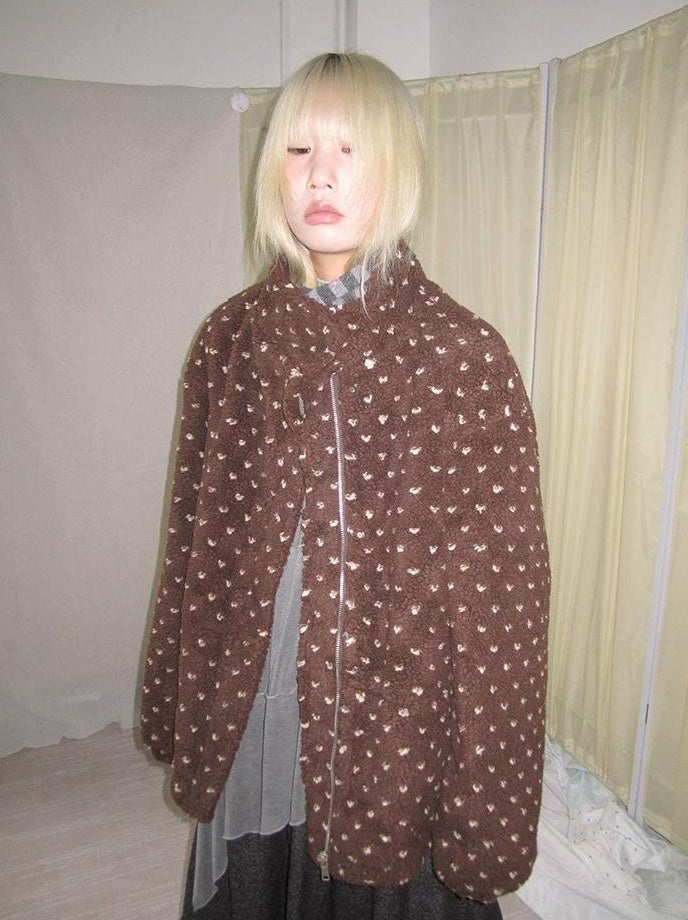 3months | POLKA DOT JACQUARD WOOL COAT【ID:TN00056】