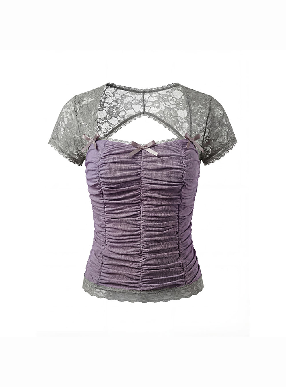 Lavender Lace Ruched Top