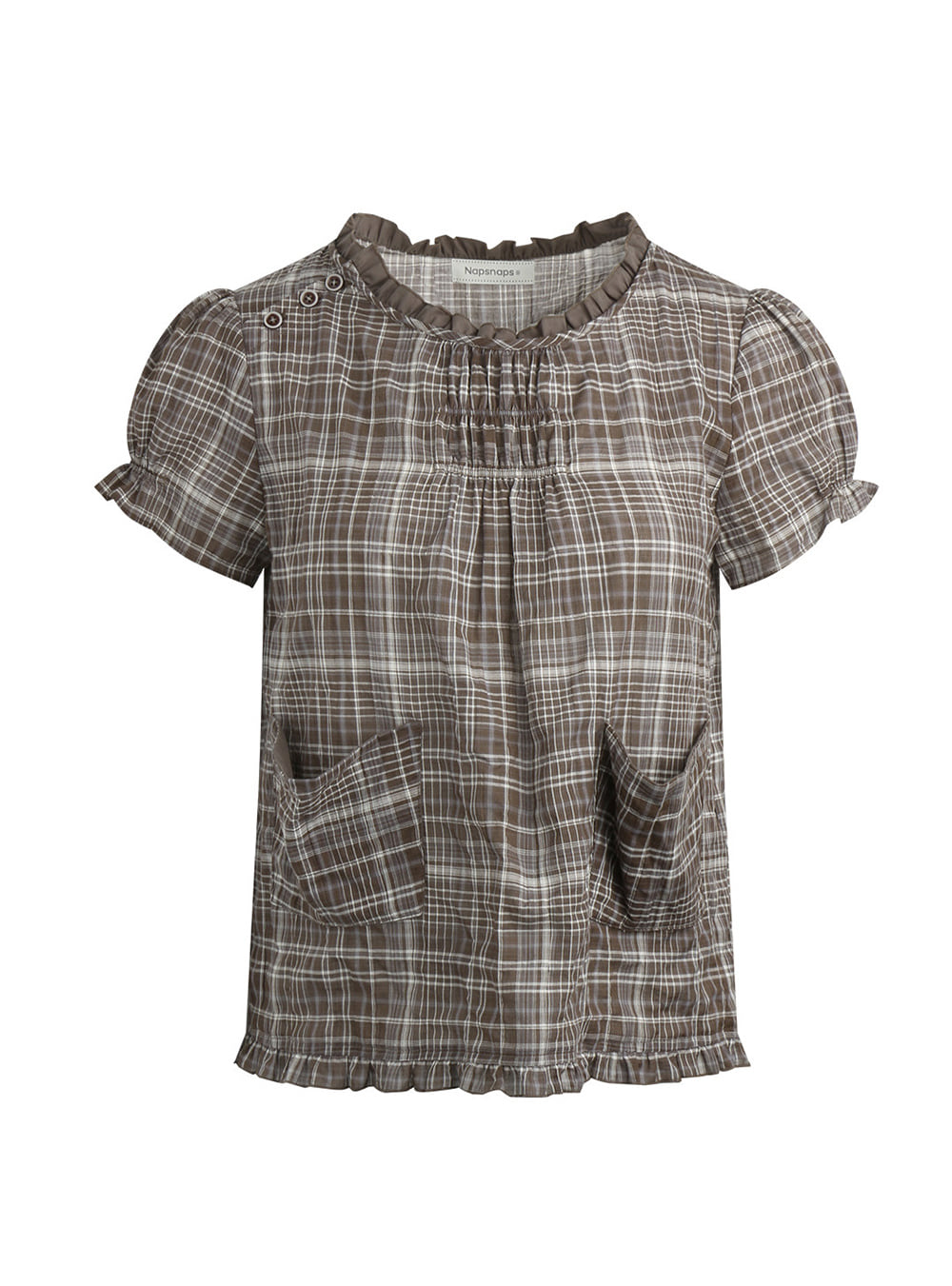 Layered Grid Pocket Top (2color)