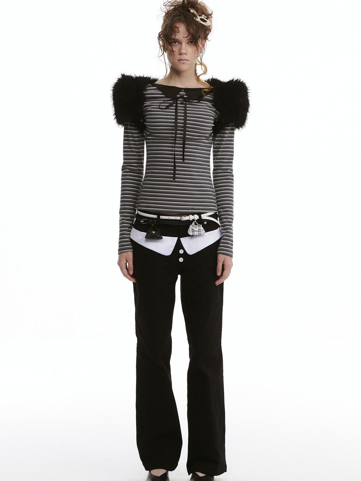 Original Design Cropped Boatneck Open Front Cardigan Women Black Deer Accessories