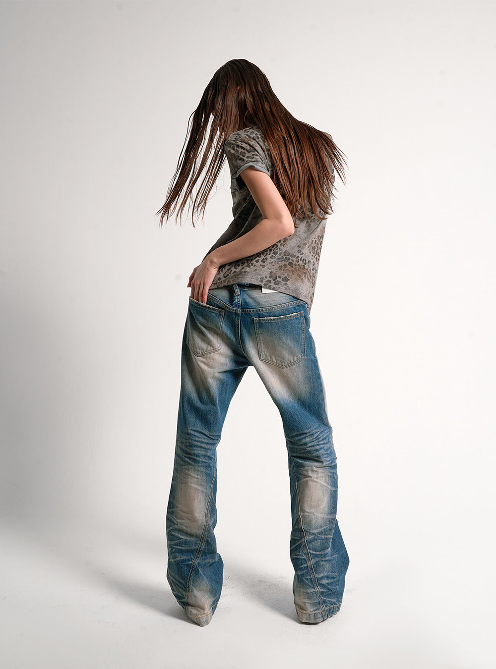 Rustfade Stud Flare Denim