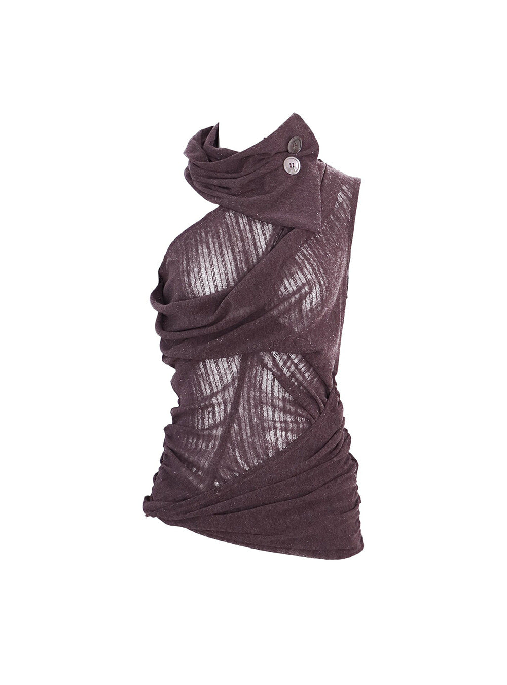 Sheer Draped Sleeveless Top (3color)