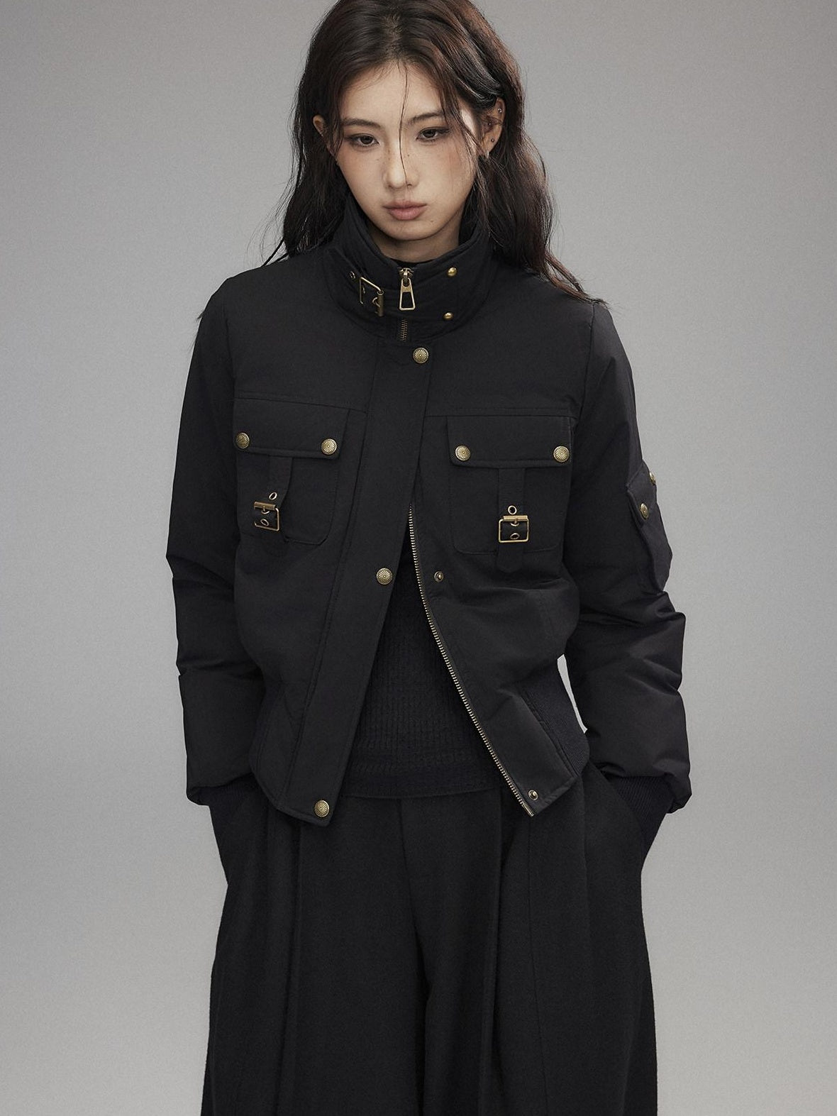 90 Percent White Duck Down Warm Casual Cinched Waist Women Everyday Down Jackets
