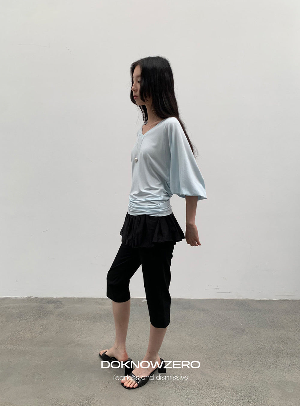 Misty Shirring Lantern Top (2color)