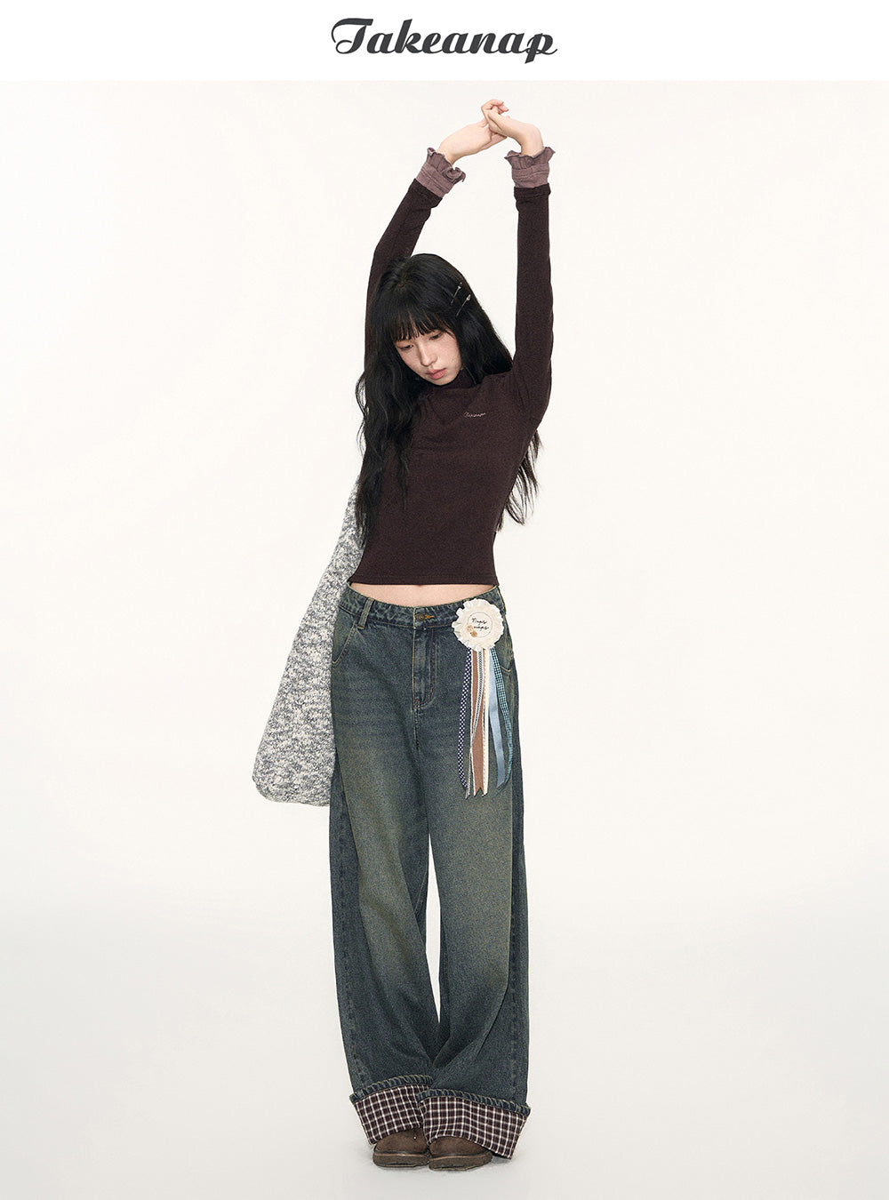 Half-Neck Long Sleeve Top (2color)