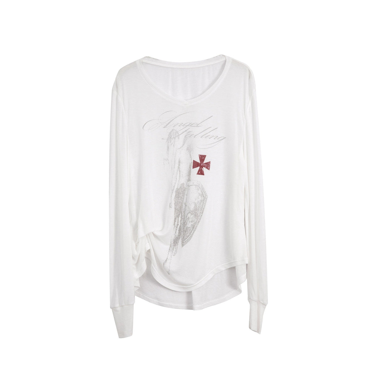 Angel Irregular Punk Print Women'S Lyocell Long Sleeve T-Shirts