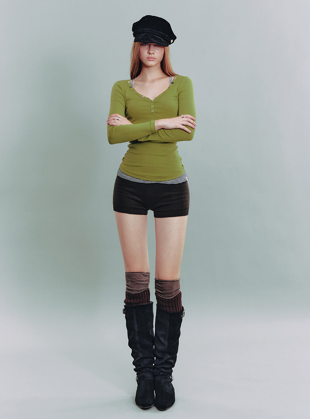 Olive Henley Top