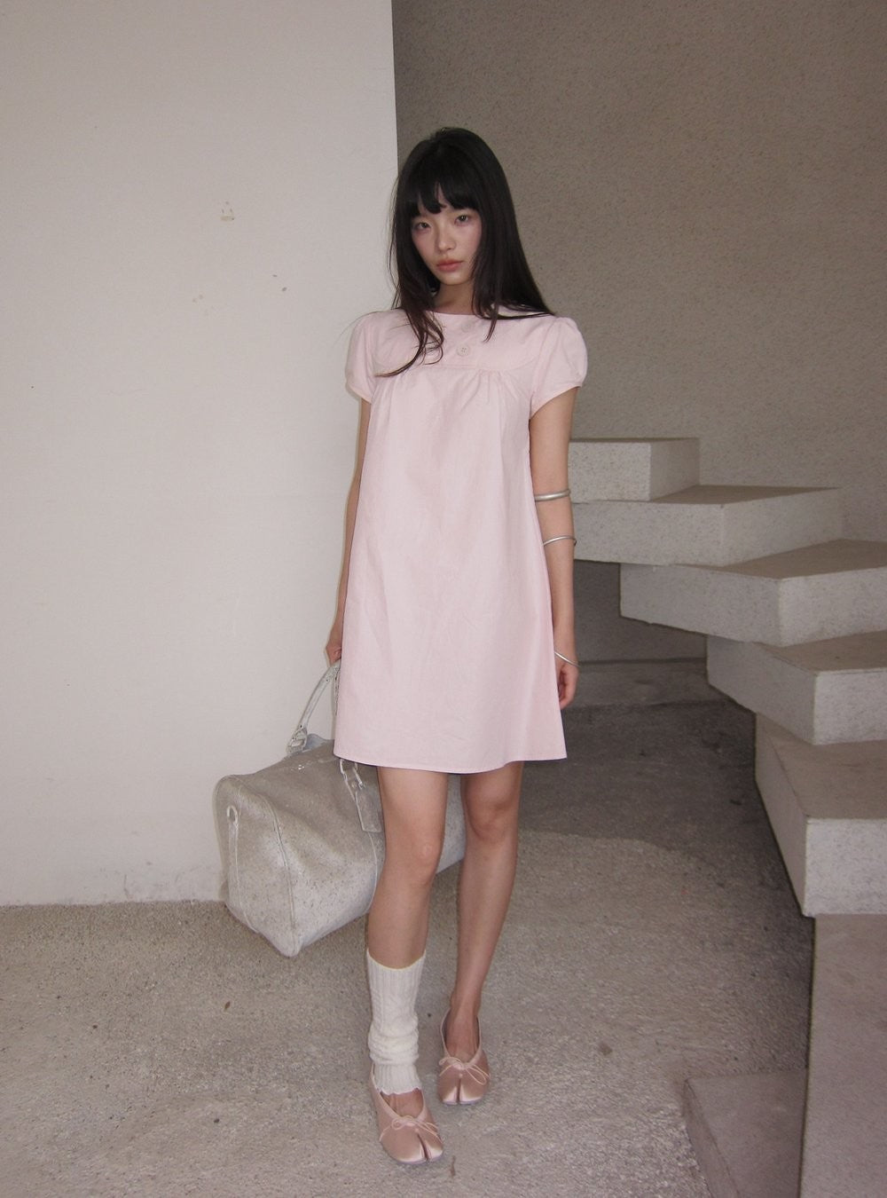 Doll Collar Puff Sleeve Dress