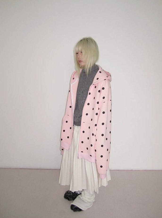3months | POLKA DOT BOA HOODIE JACKET【ID:TN00060】