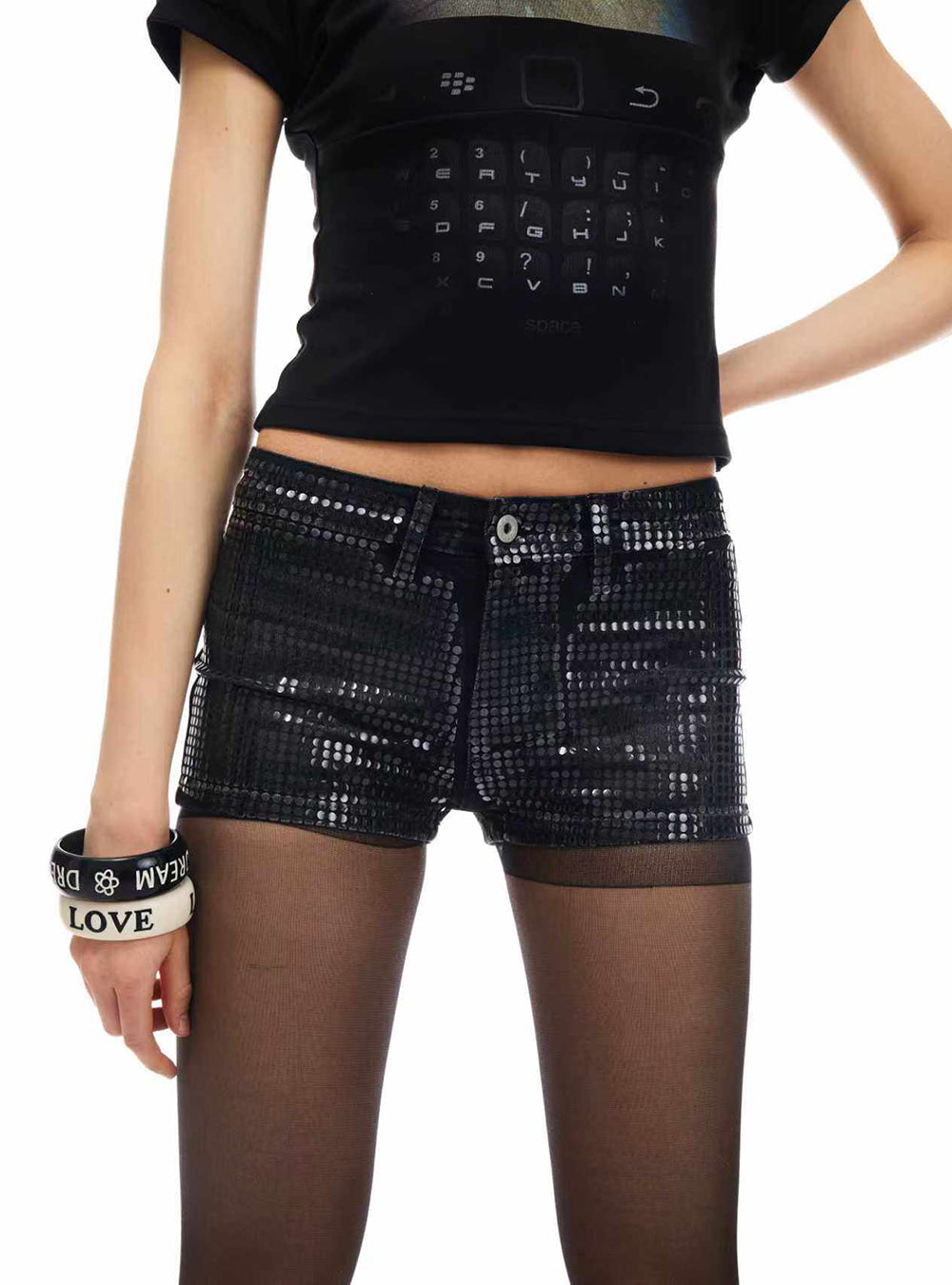 Mirror Noise Low Rise Shorts