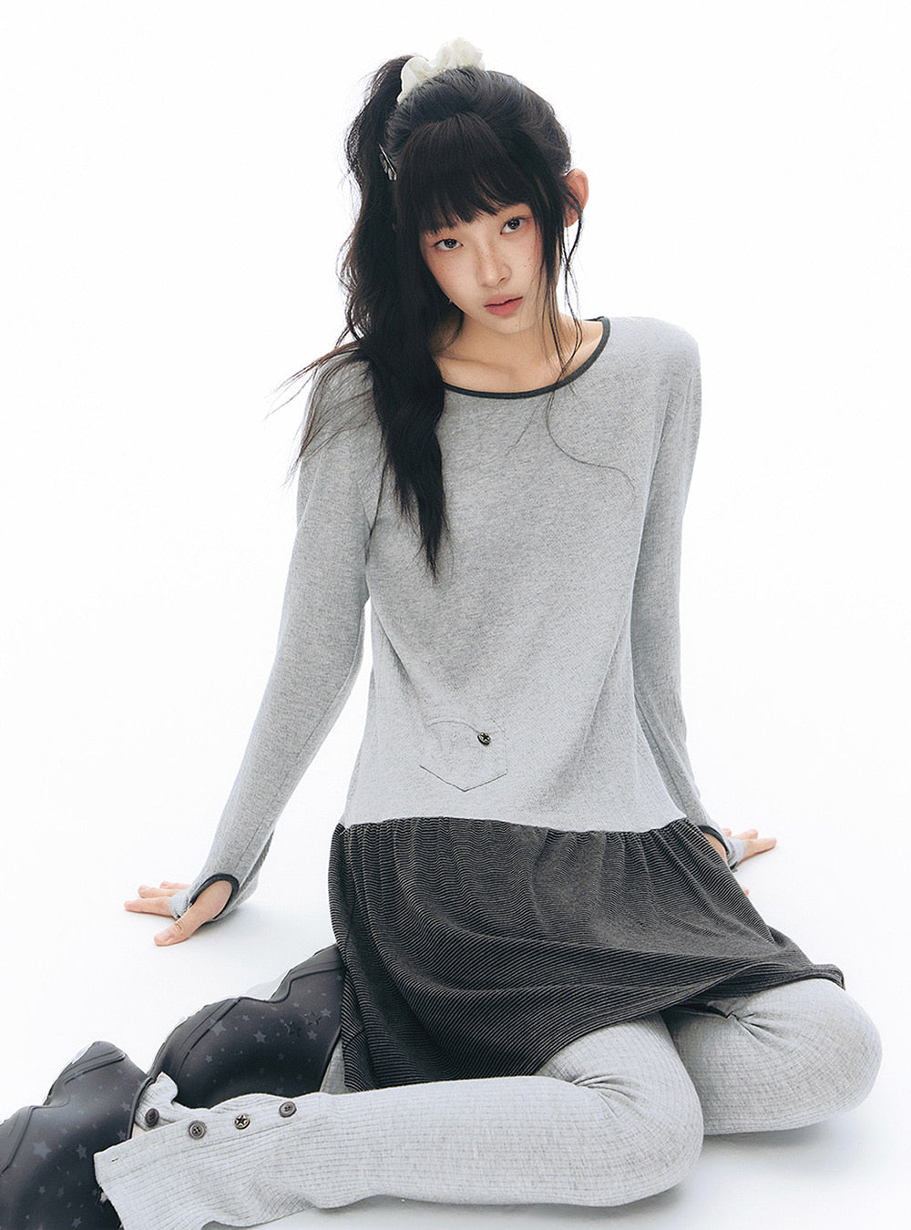 Rib Flare Button Pants (2color)