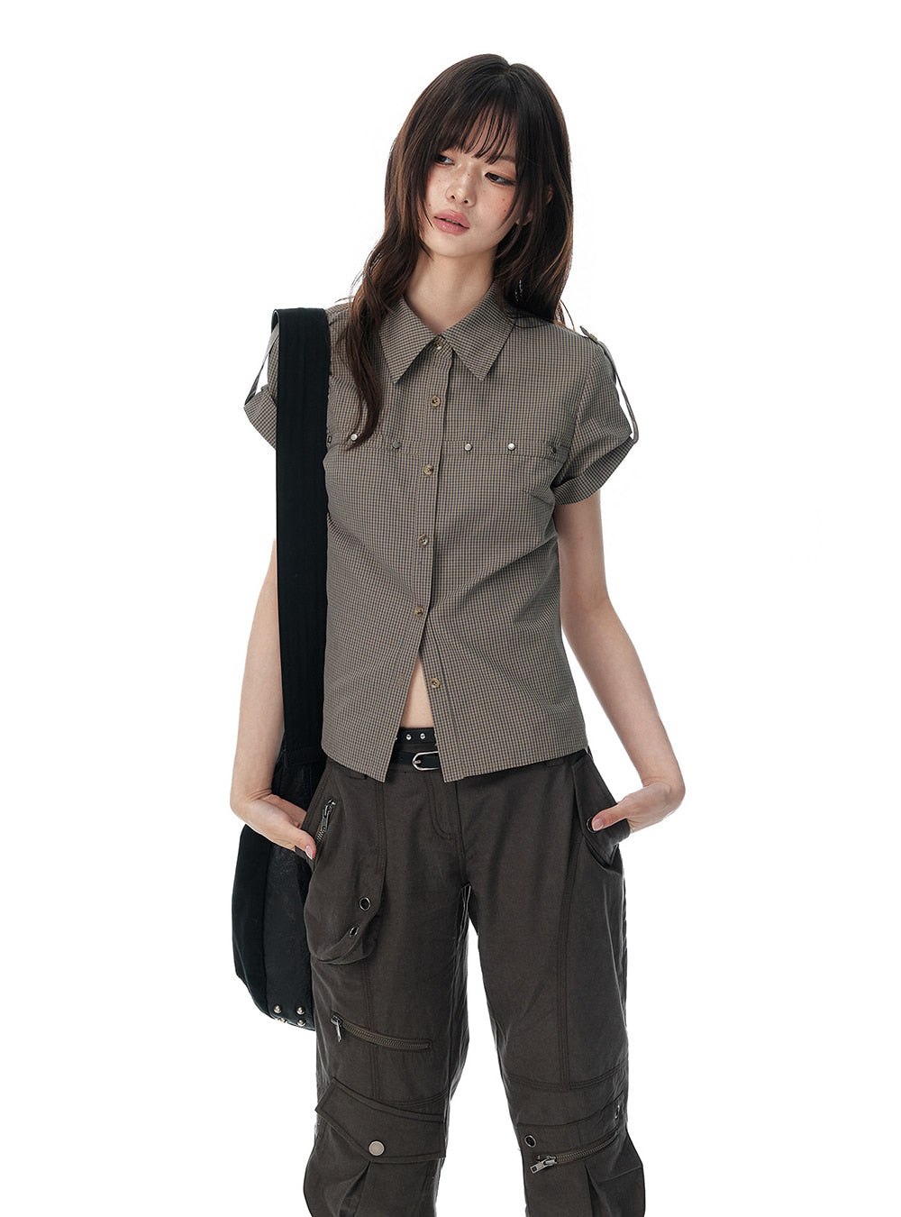 Cross Stud Check Shirt (2color)