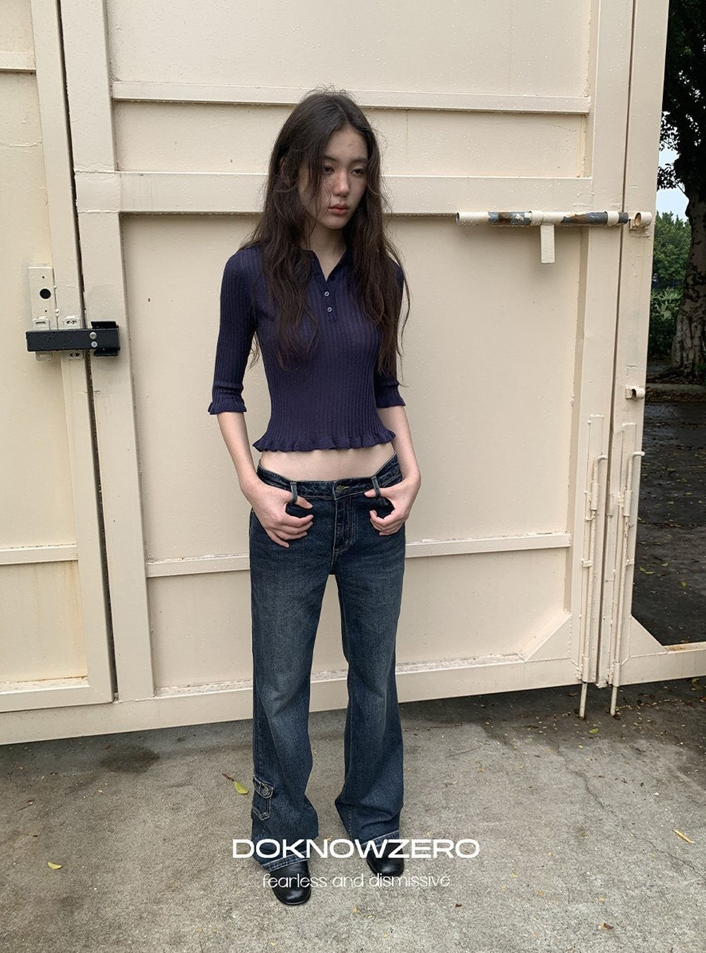 Deep Flare Denim Pants