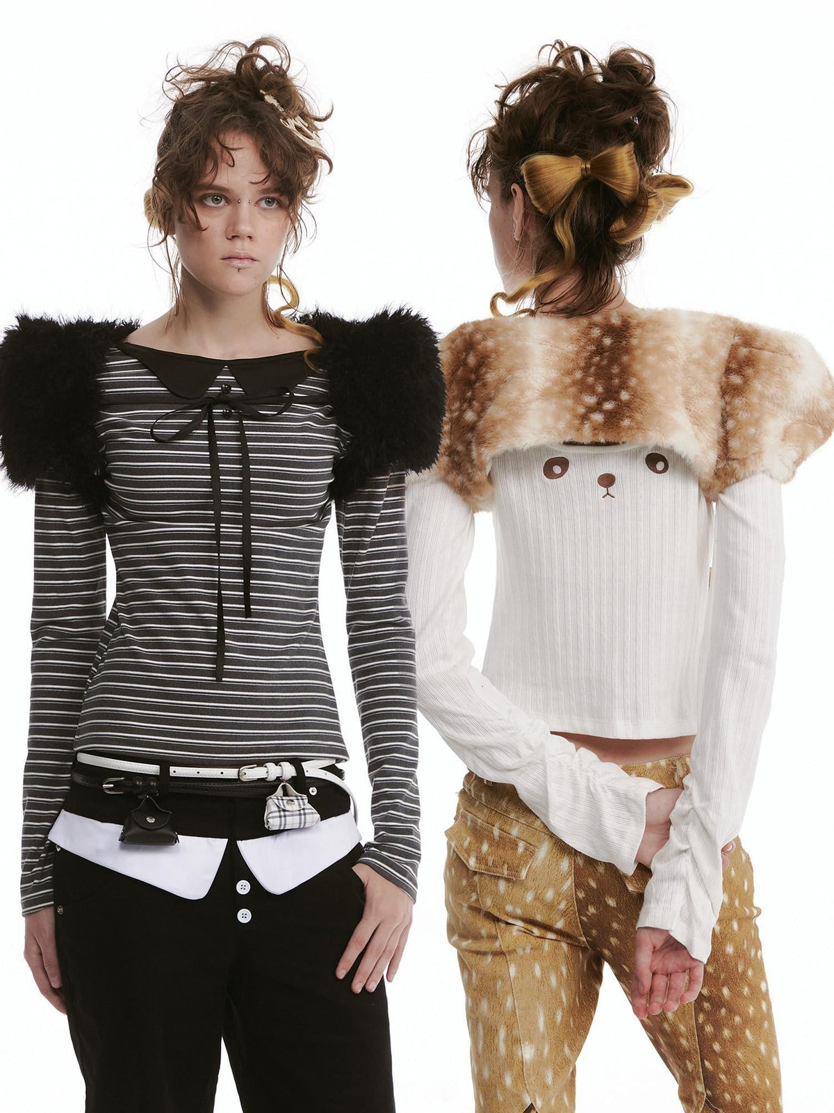 Original Design Cropped Boatneck Open Front Cardigan Women Black Deer Accessories