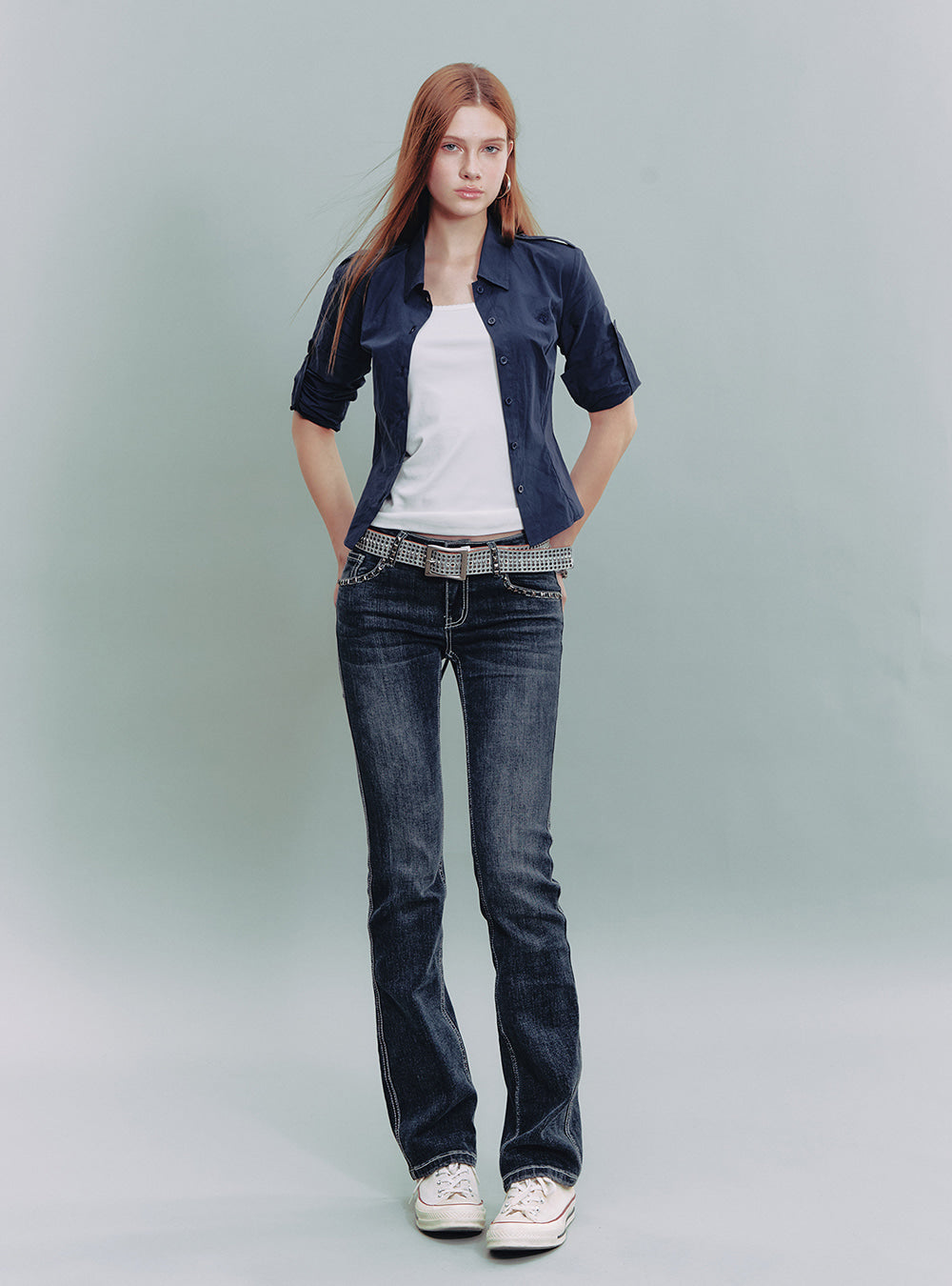 Shoulder Detail Cotton Shirt