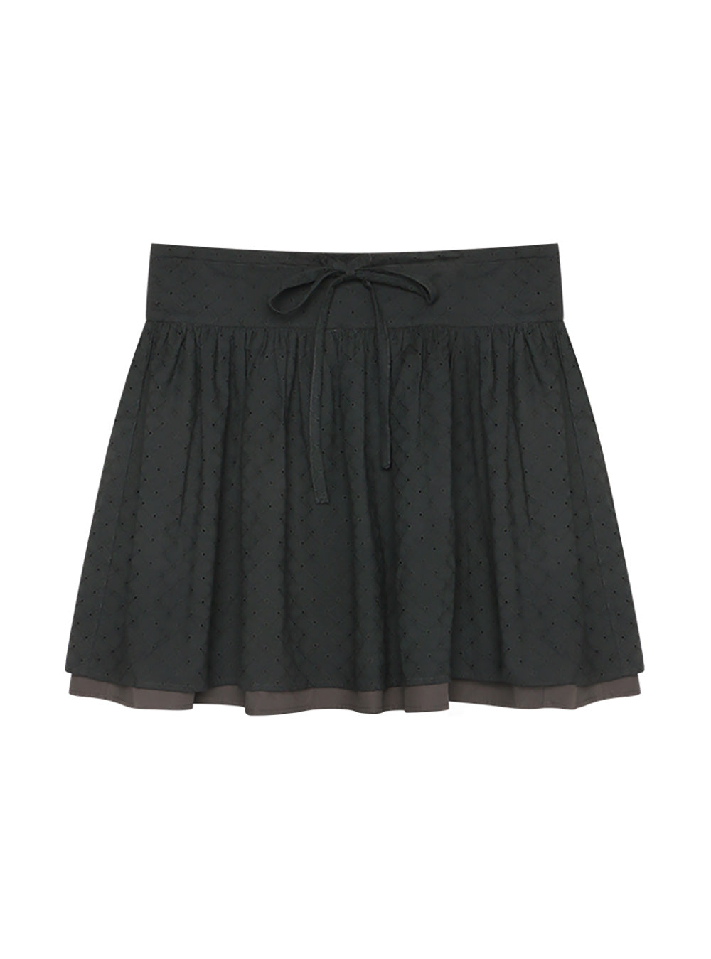 Ribbon Tie Gathered Skirt (2color)