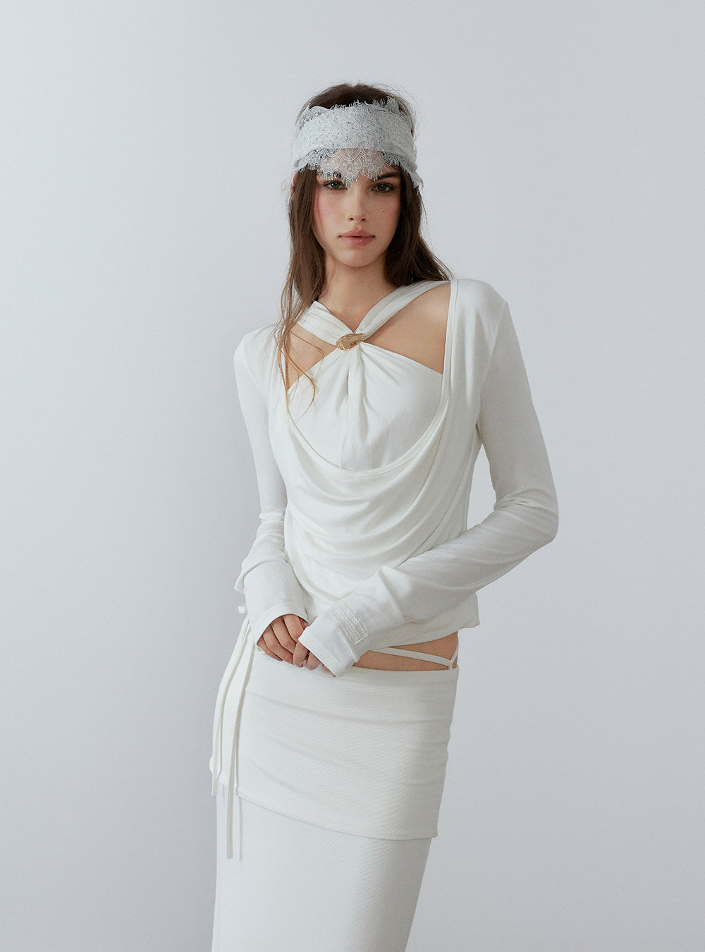 Drape Halter Layer V Top