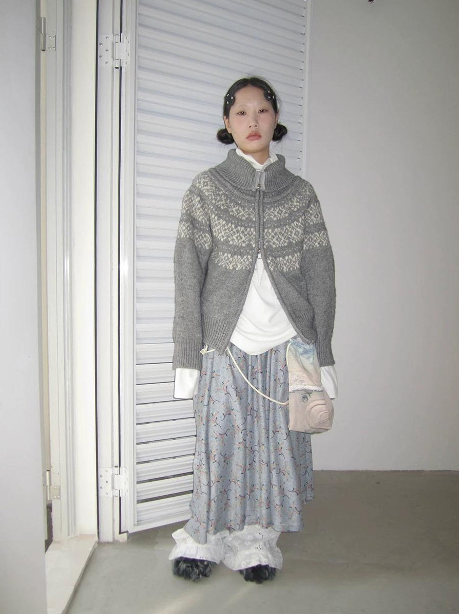 3months | CASUAL FAIR ISLE KNIT CARDIGAN【ID:TN00067】