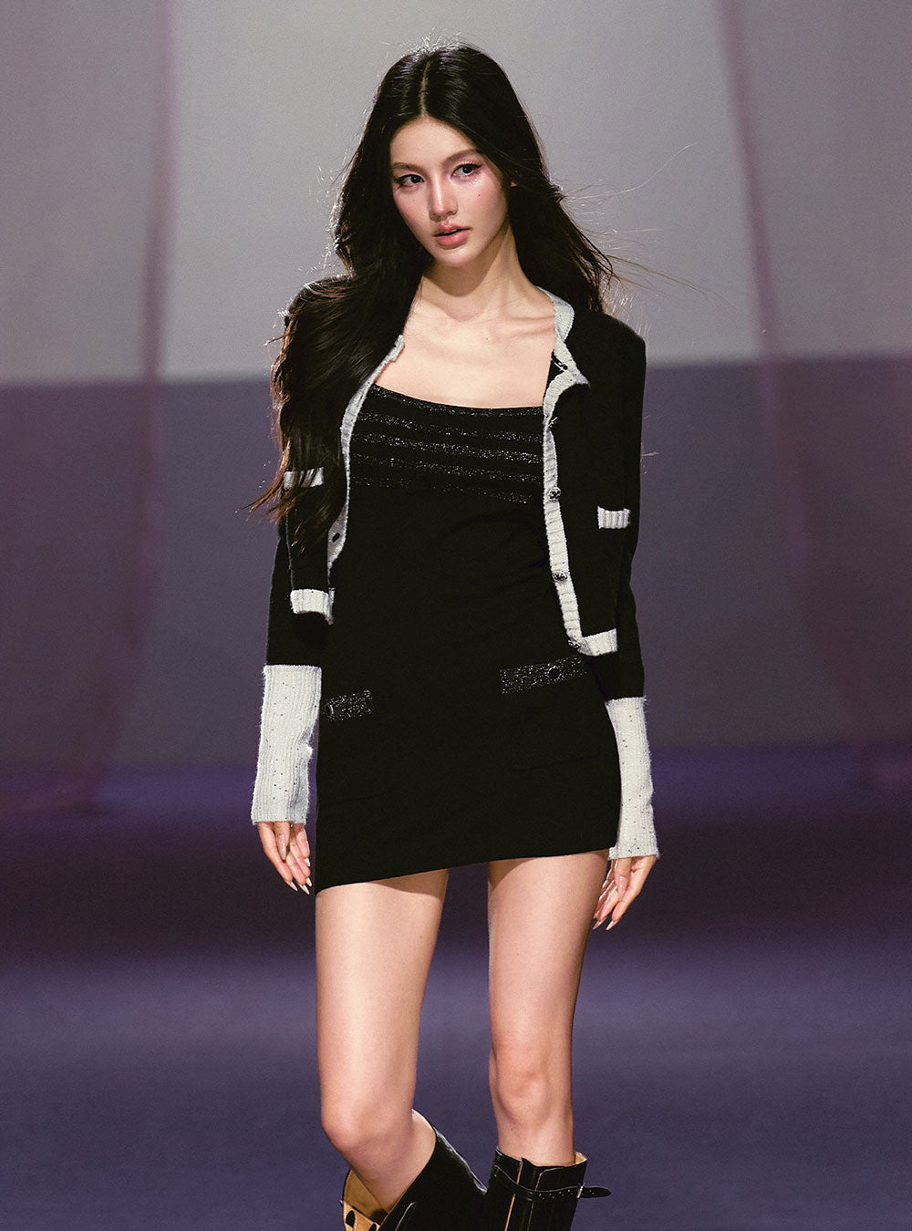 Sequin Knit Cropped Cardigan