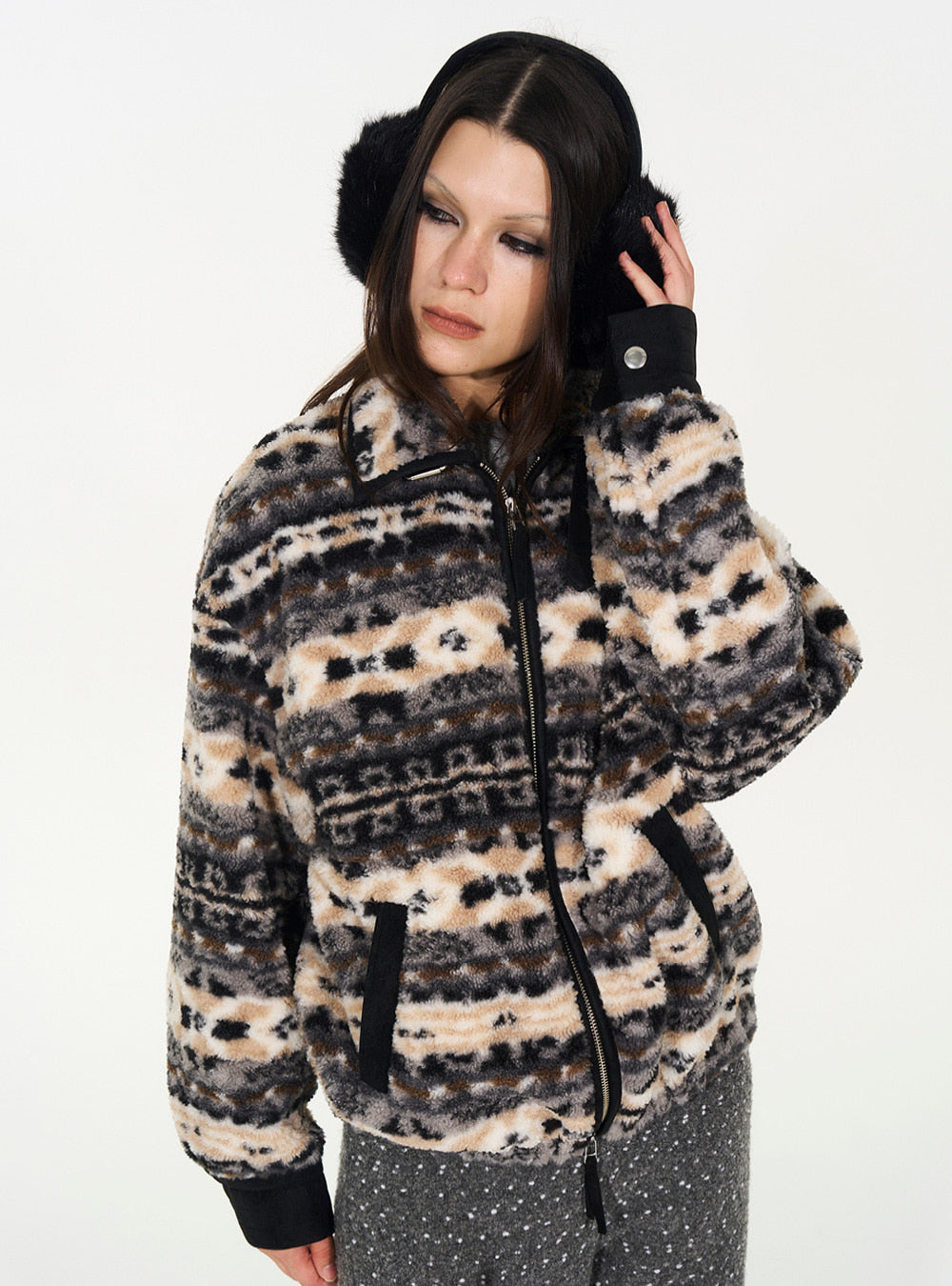 Nordic Patch Fleece Jacket (2color)