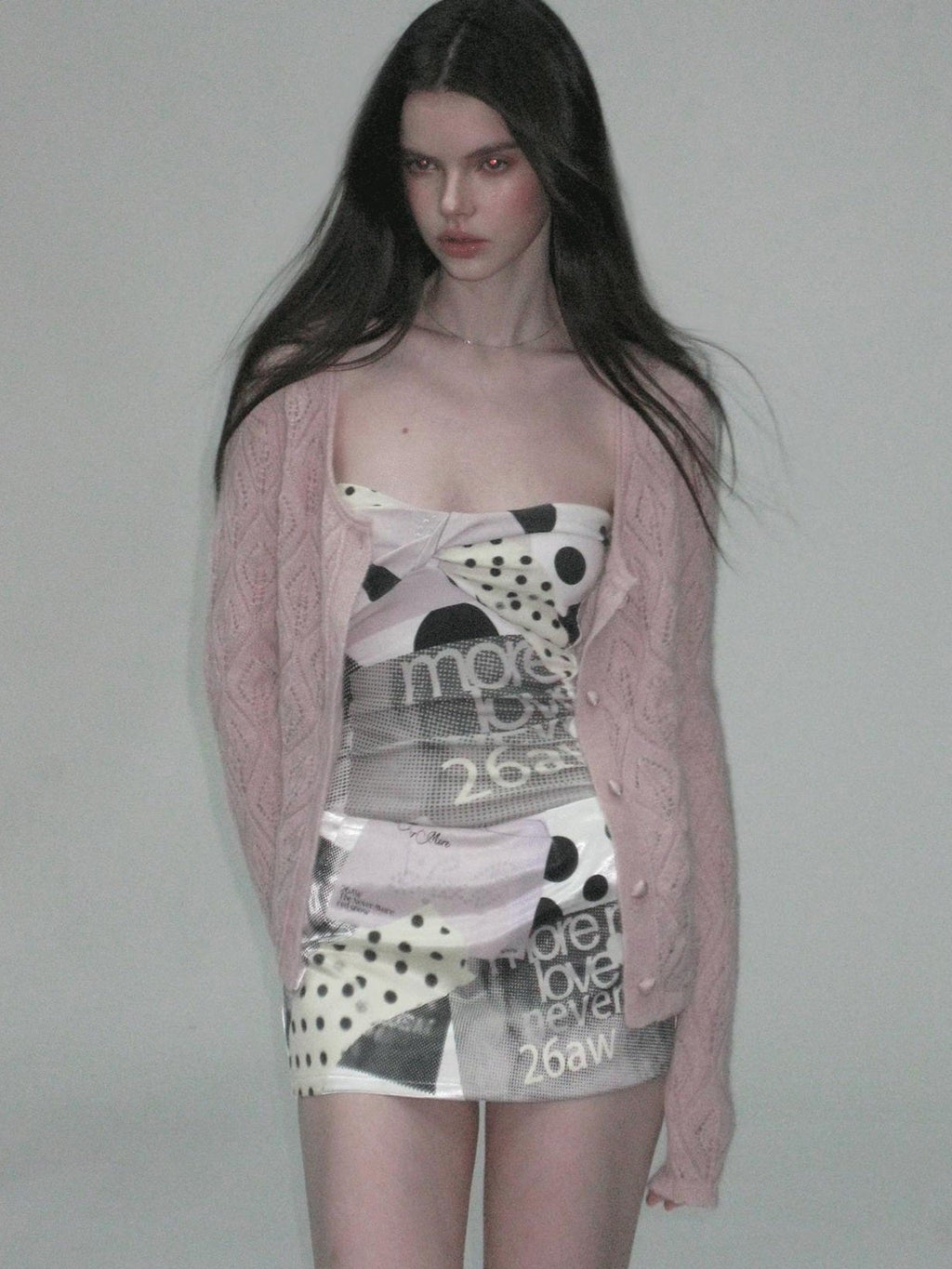 Alpaca Mohair Lightweight Diamond Cropped Button Front Women Knit Cardigans