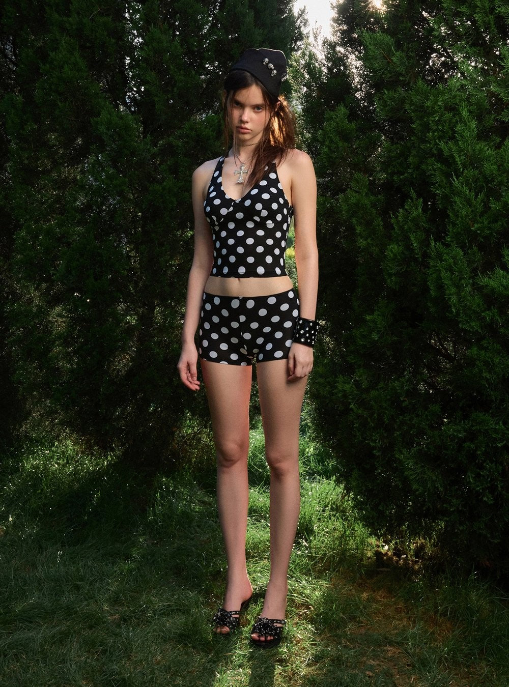 Dot Contour Tankini Set
