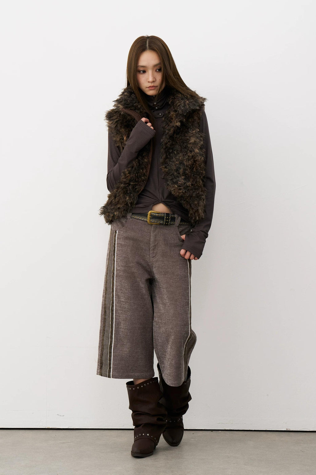 THELIGHT | WARM PLUSH VELVET VEST【ID:TN00102】