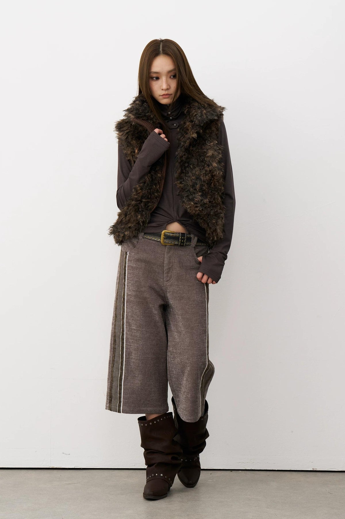 THELIGHT | WARM PLUSH VELVET VEST【ID:TN00102】