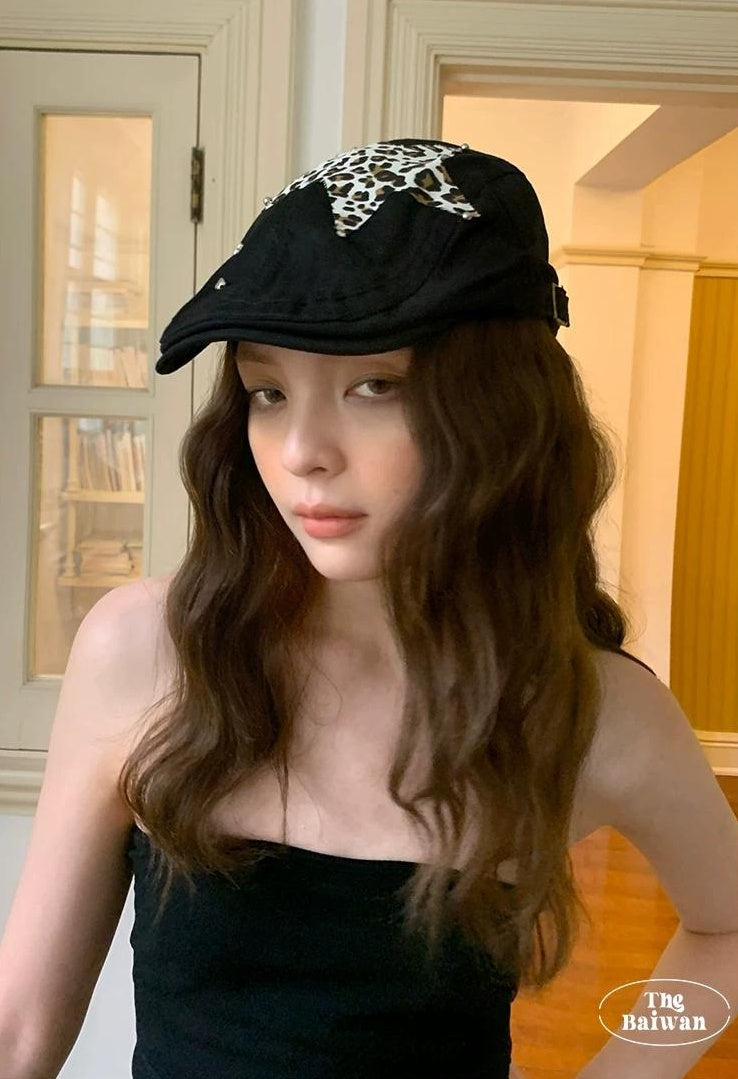 TRIA SELECT | RETRO BLACK BERET HAT【ID:TN00086】