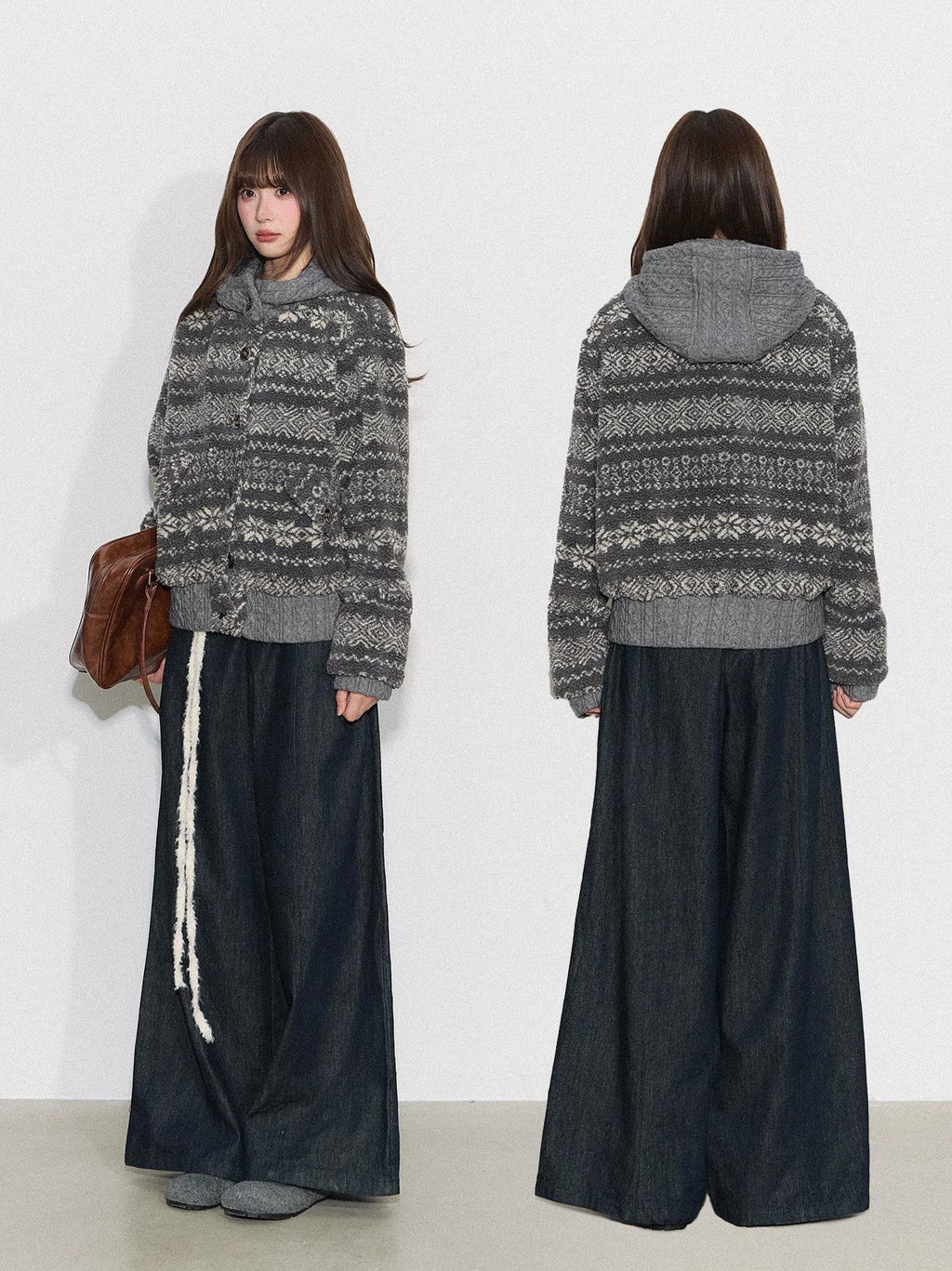 THELIGHT | CASUAL KNIT PATCHWORK JACKET【ID:TN00093】