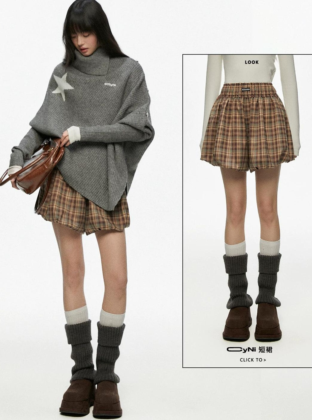 THELIGHT | NICHE HIGH COLLAR CAPE SWEATER【ID:TN00096】