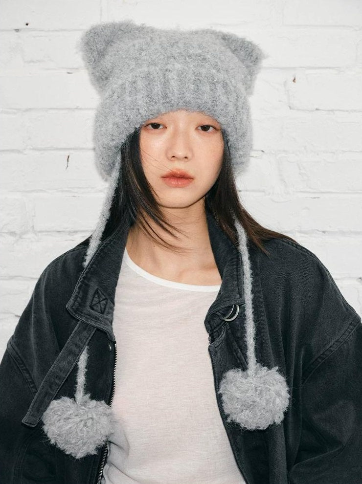 TRIA SELECT | WINTER KITTEN EARS KNIT HAT【ID:TN00084】