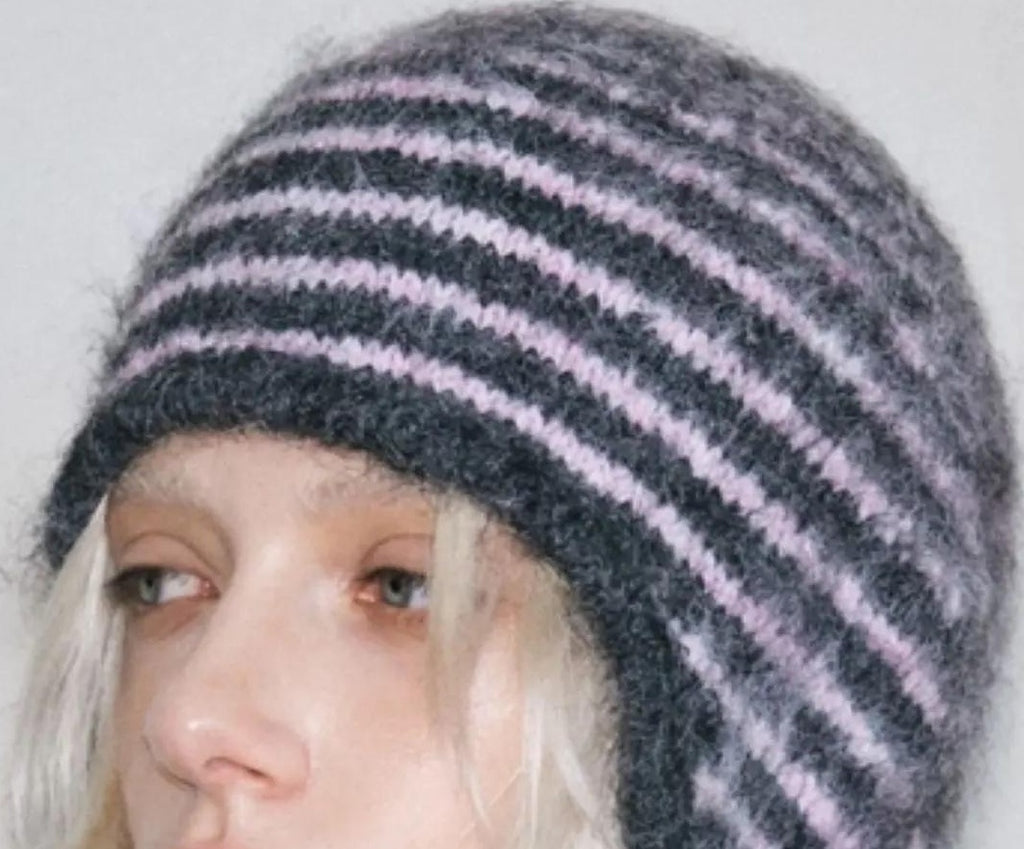 TRIA SELECT |  STRIPED KNIT EARFLAP HAT【ID:TN00003】
