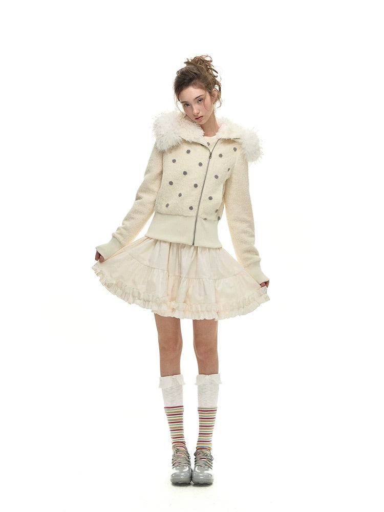 Romance Nanci Puff Polo Knit Layered One-Piece