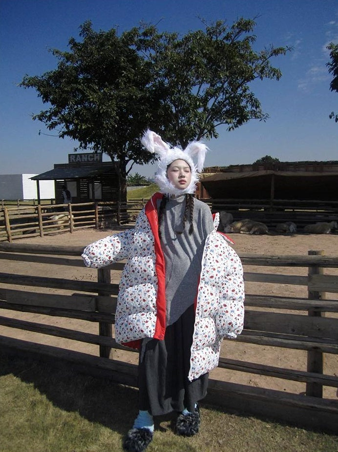 3months |  KOREAN CAT PRINT HOODED COAT【ID:TN00027】