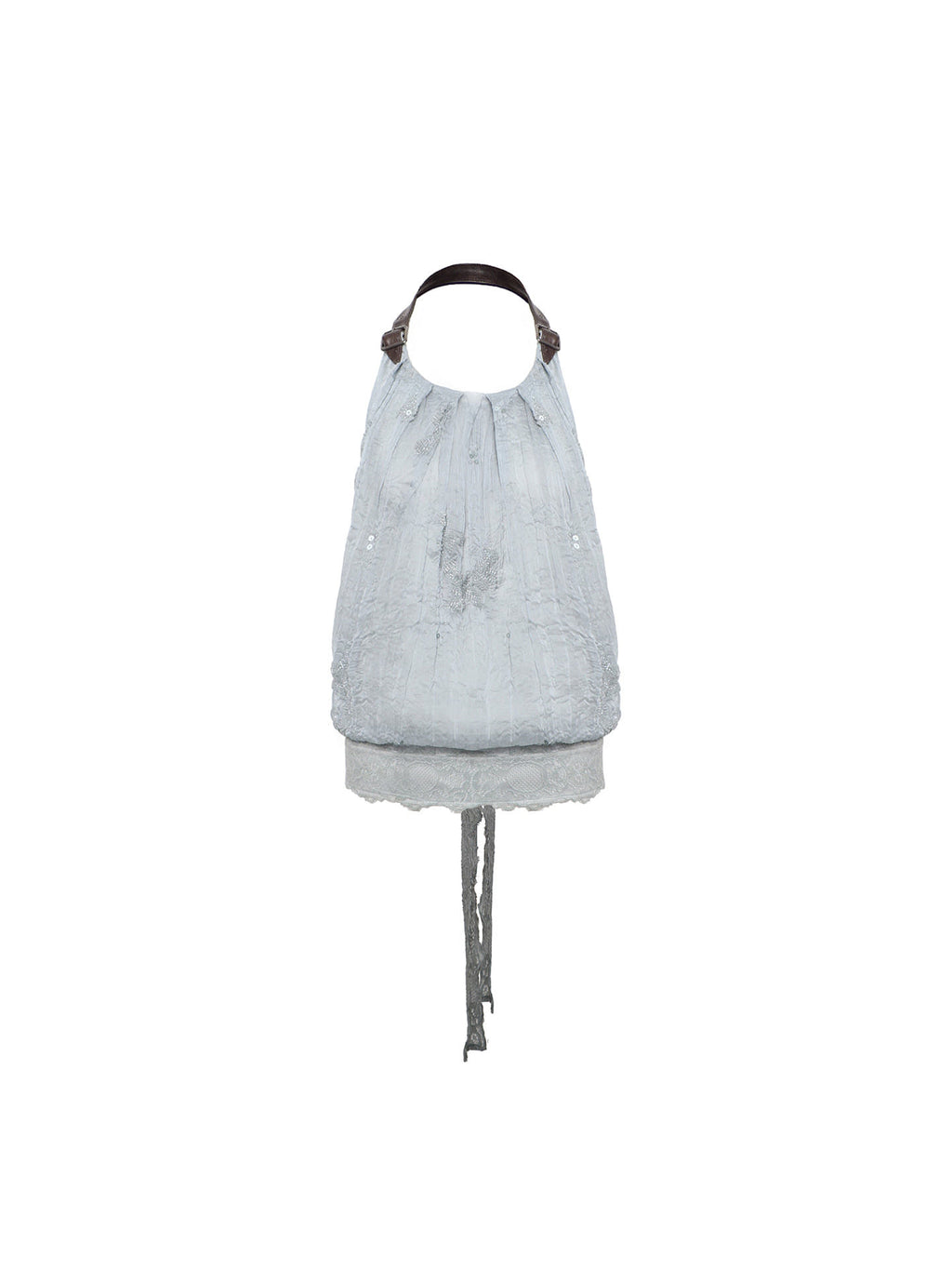 Wide Leather Strap Halter Top (3color)