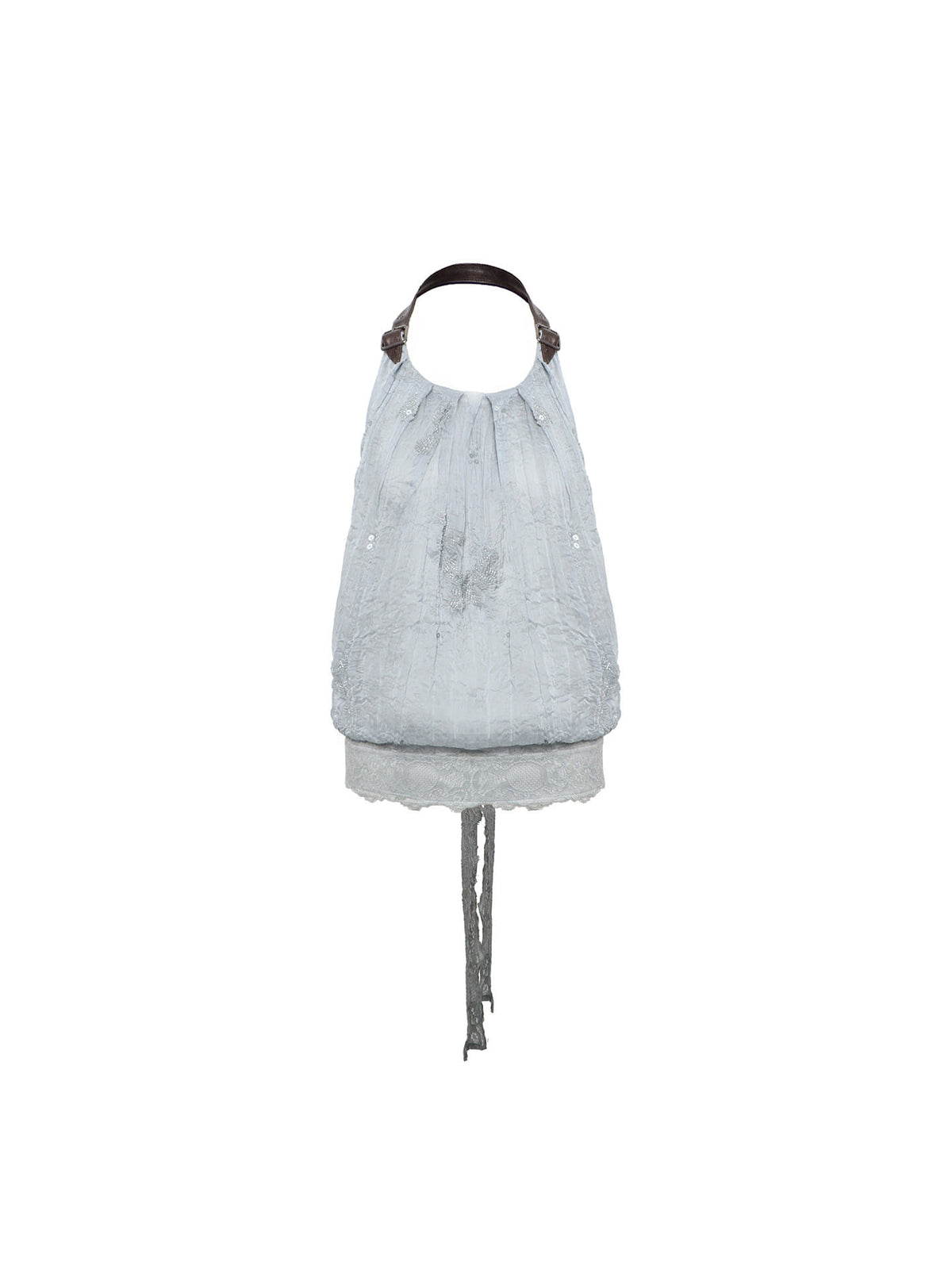 Wide Leather Strap Halter Top (3color)