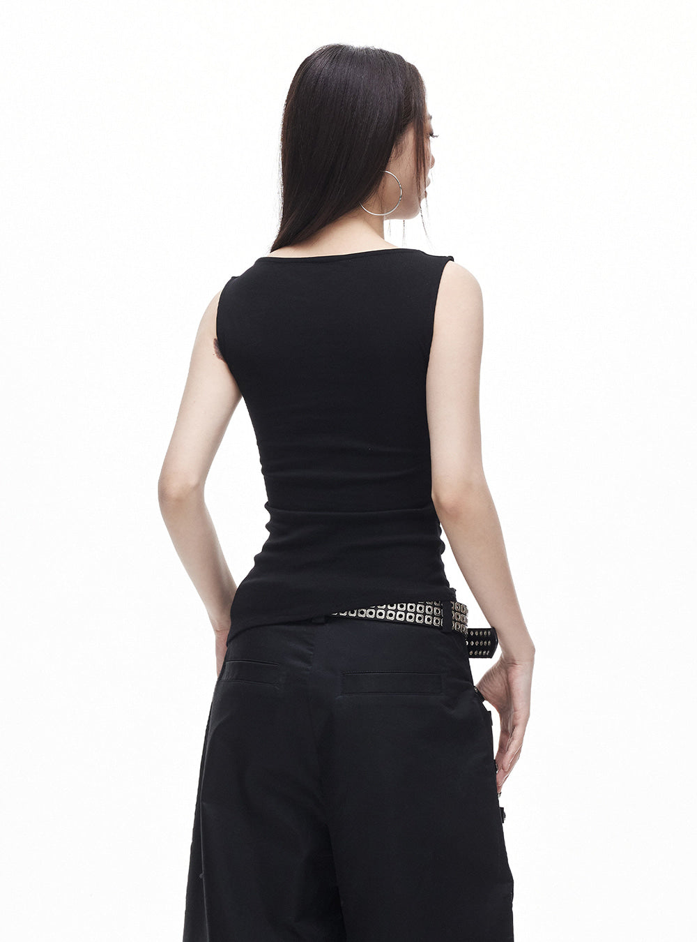 Boatneck Sleeveless Top (2color)