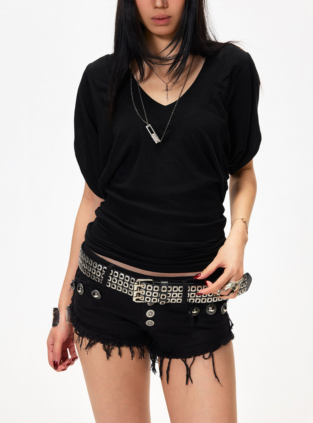 Obsidian Drift V-Neck Top
