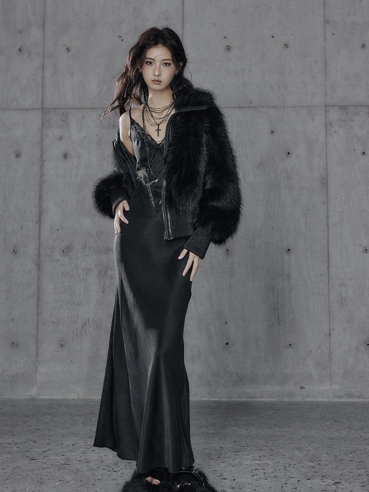Warm Thick Black Sexy Slim Fit Spandex Zipper Lapel Women Cropped Jackets