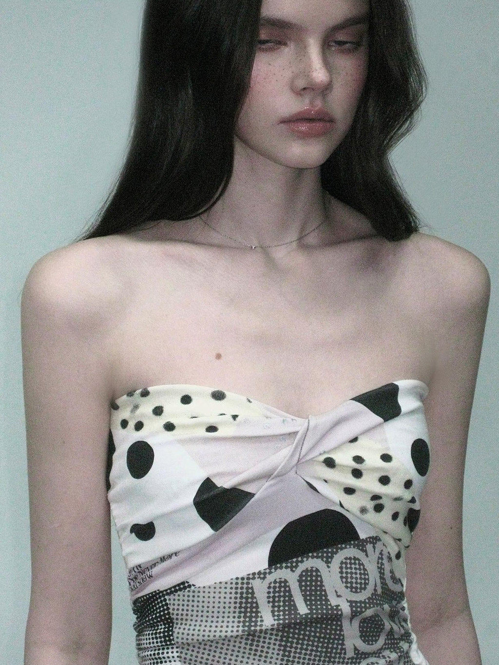 Cute Floral Print Sweet Slim Fit Regular Length Off White Sizes S M L Tube Tops