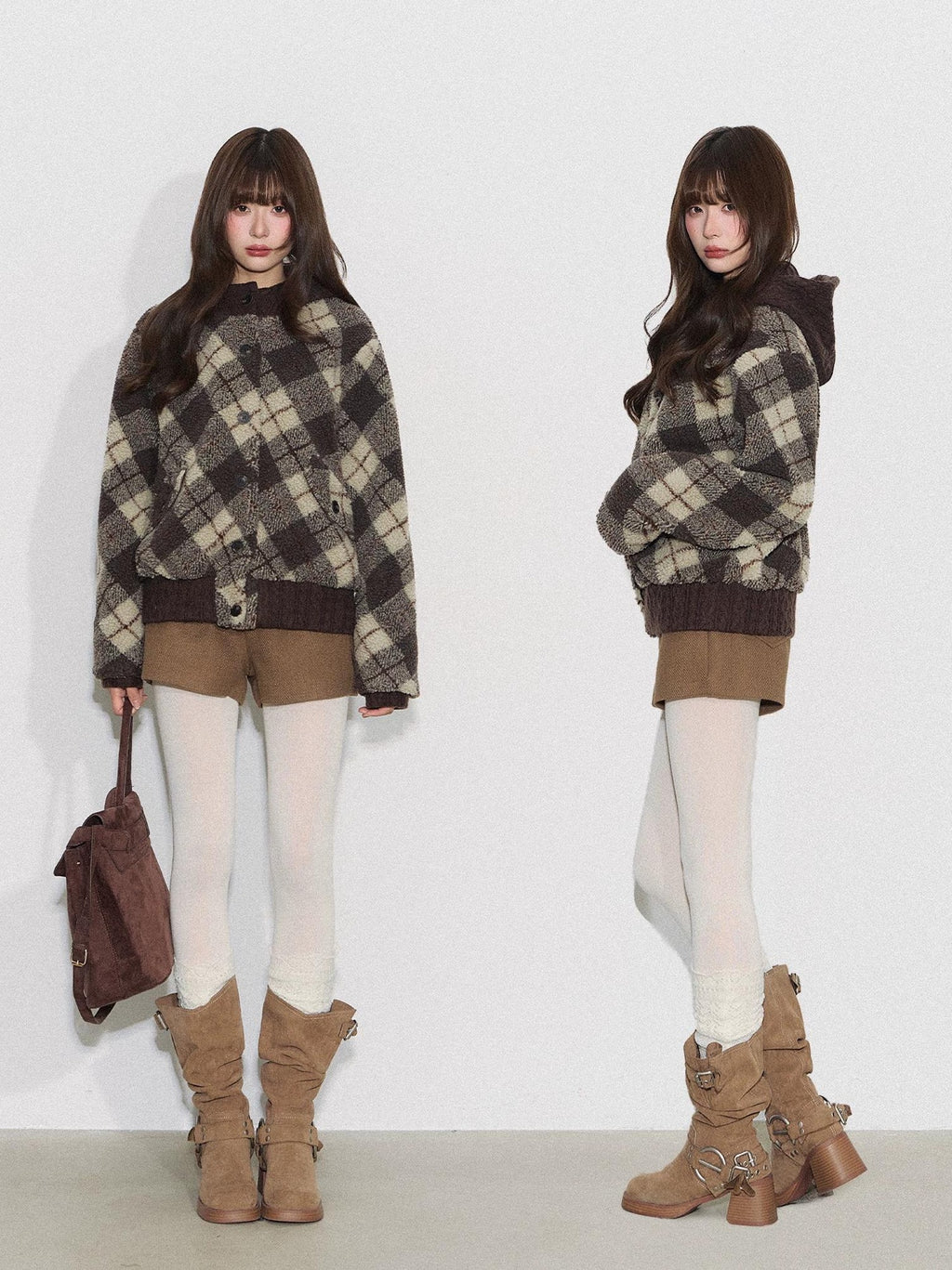 THELIGHT | PLAID KNIT SWEATER JACKET【ID:TN00098】