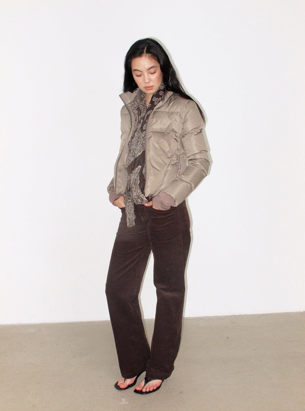 Vertical Stripe Corduroy Casual Pants