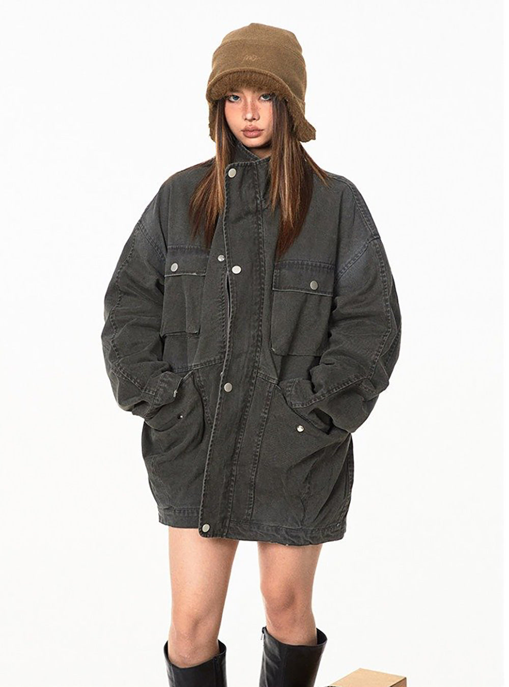 Washed Utility Pocket Jacket (2color)