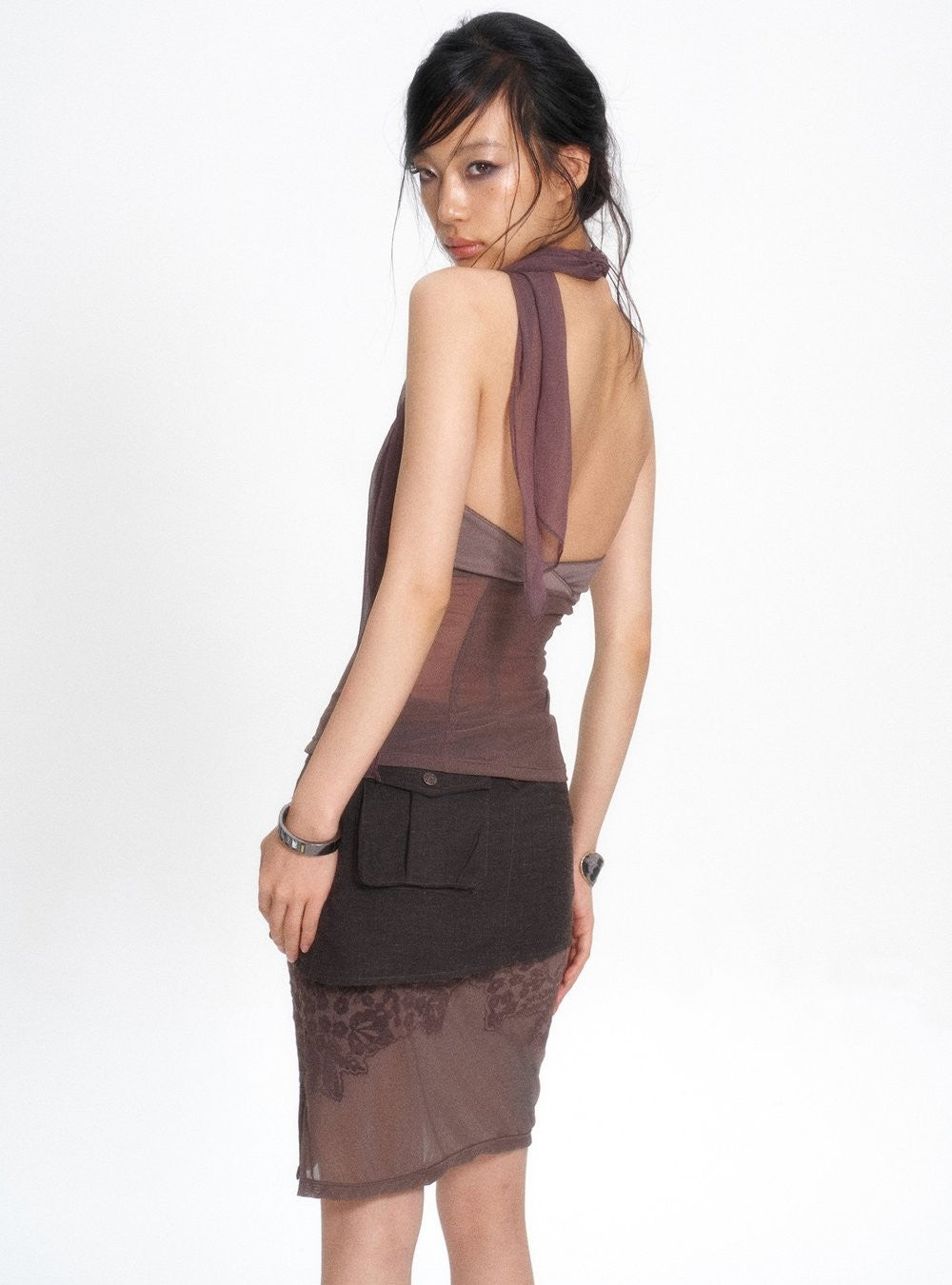 Halter Shaping Mesh Top
