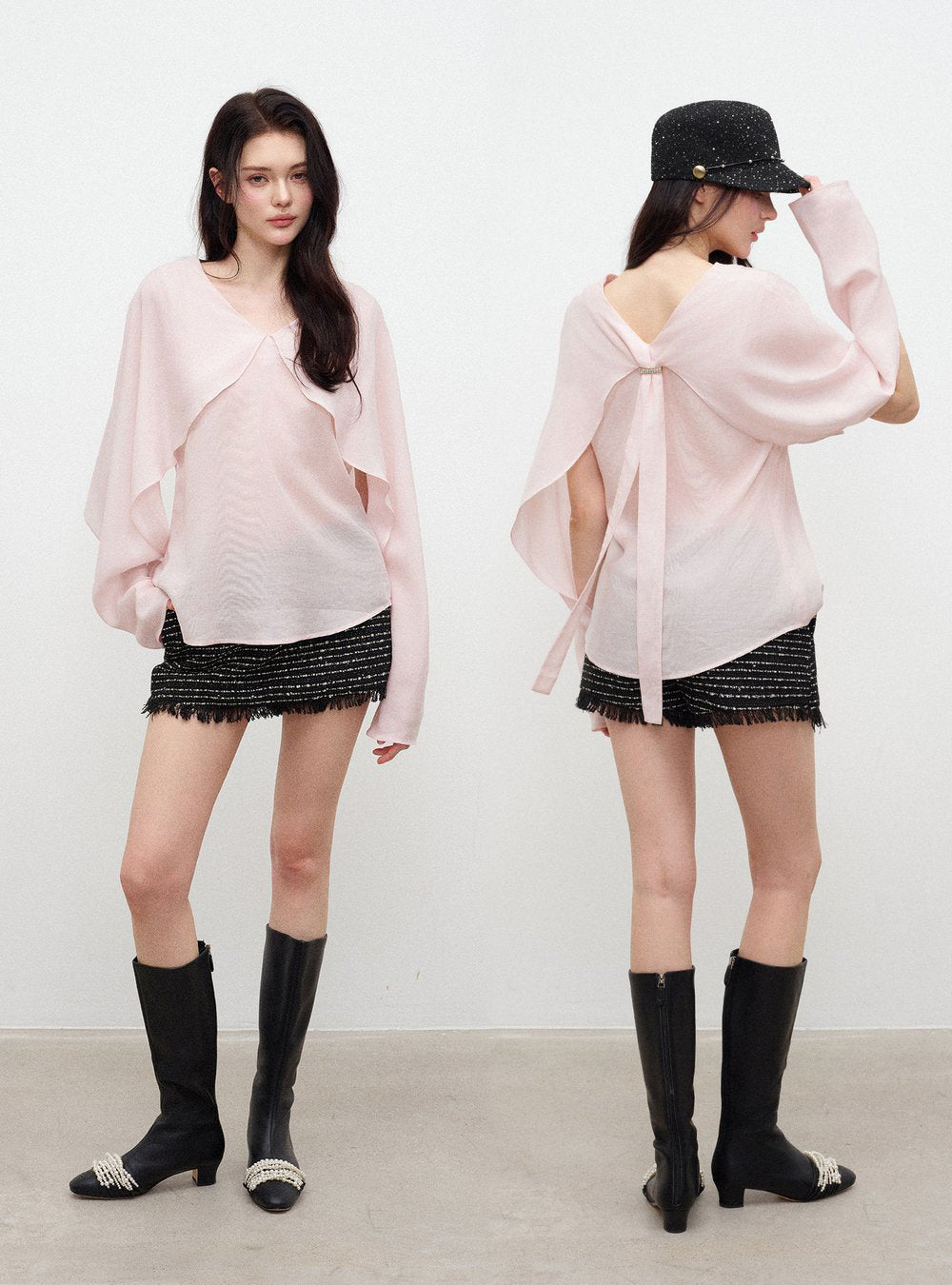 Blush Twist Drape Top